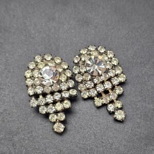 Vintage S. G. D'Or Rhinestone Shoe Clips 1940s Glam Accessory